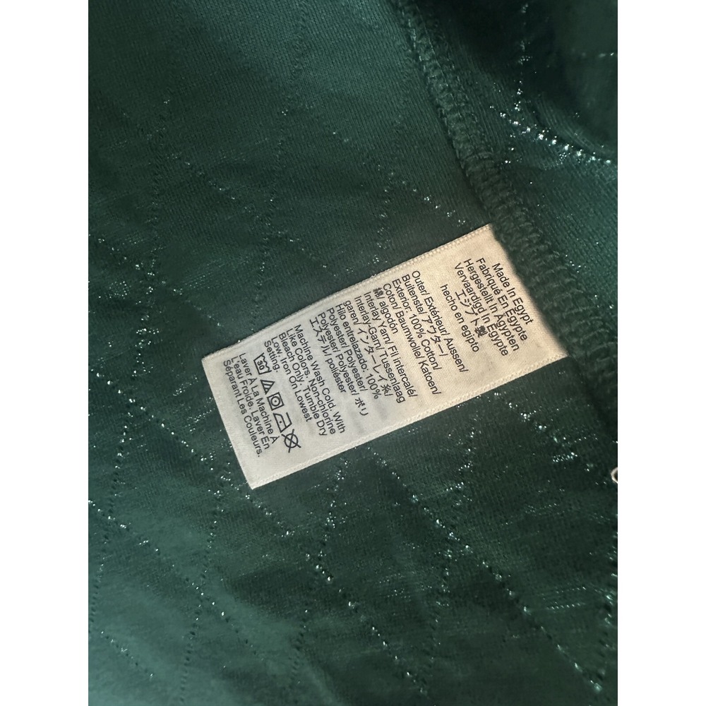 J.Crew Quilted Quarter Zip Pullover Color block Navy Blue Green Men's Medium - Picture 8 of 10
